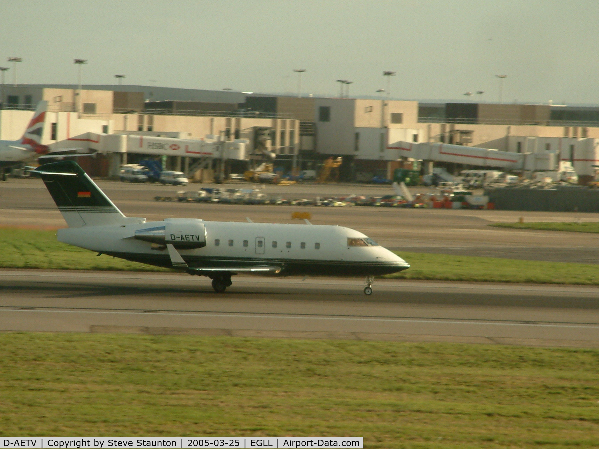 D-AETV, 1999 Bombardier Challenger 604 (CL-600-2B16) C/N 5417, Taken at Heathrow Airport March 2005