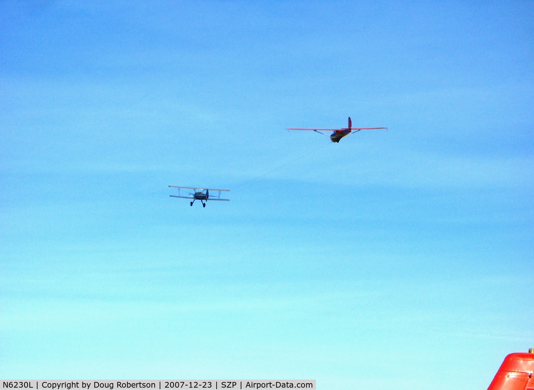 N6230L, 1964 Schweizer SGU 2-22E C/N 182, 1964 Schweizer SGU 2-22E Glider, second tow aloft/climbout by Mom flying N65124 'Spirit of Opec'