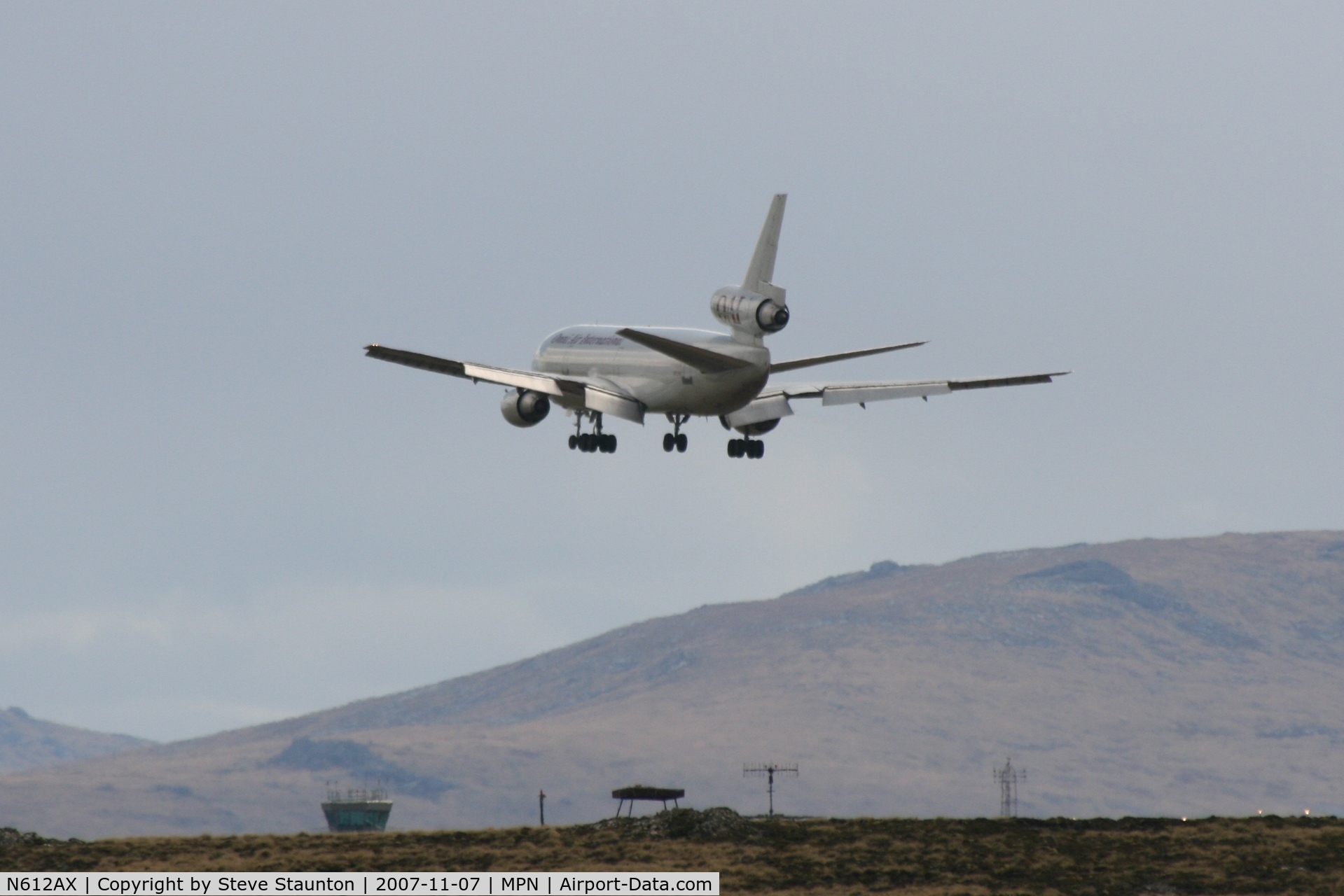 N612AX, 1987 McDonnell Douglas DC-10-30 C/N 48290, Landing at Mount Pleasant Airport, Falkland Islands November 2007