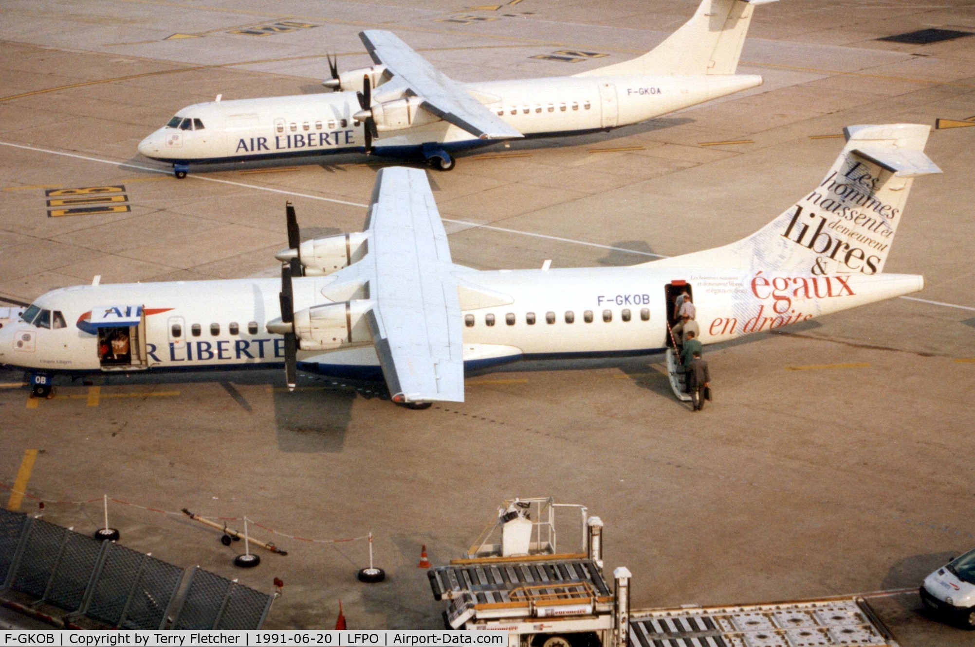 F-GKOB, 1991 ATR 72-202 C/N 232, ATR72 operating for Air Libertie in 1991 became HB-AFK with Farnair