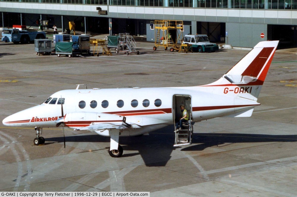 G-OAKI, 1986 British Aerospace BAe-3102 Jetstream 31 C/N 718, Operated for Air Kilroe - pictured here at Manchester in 1996