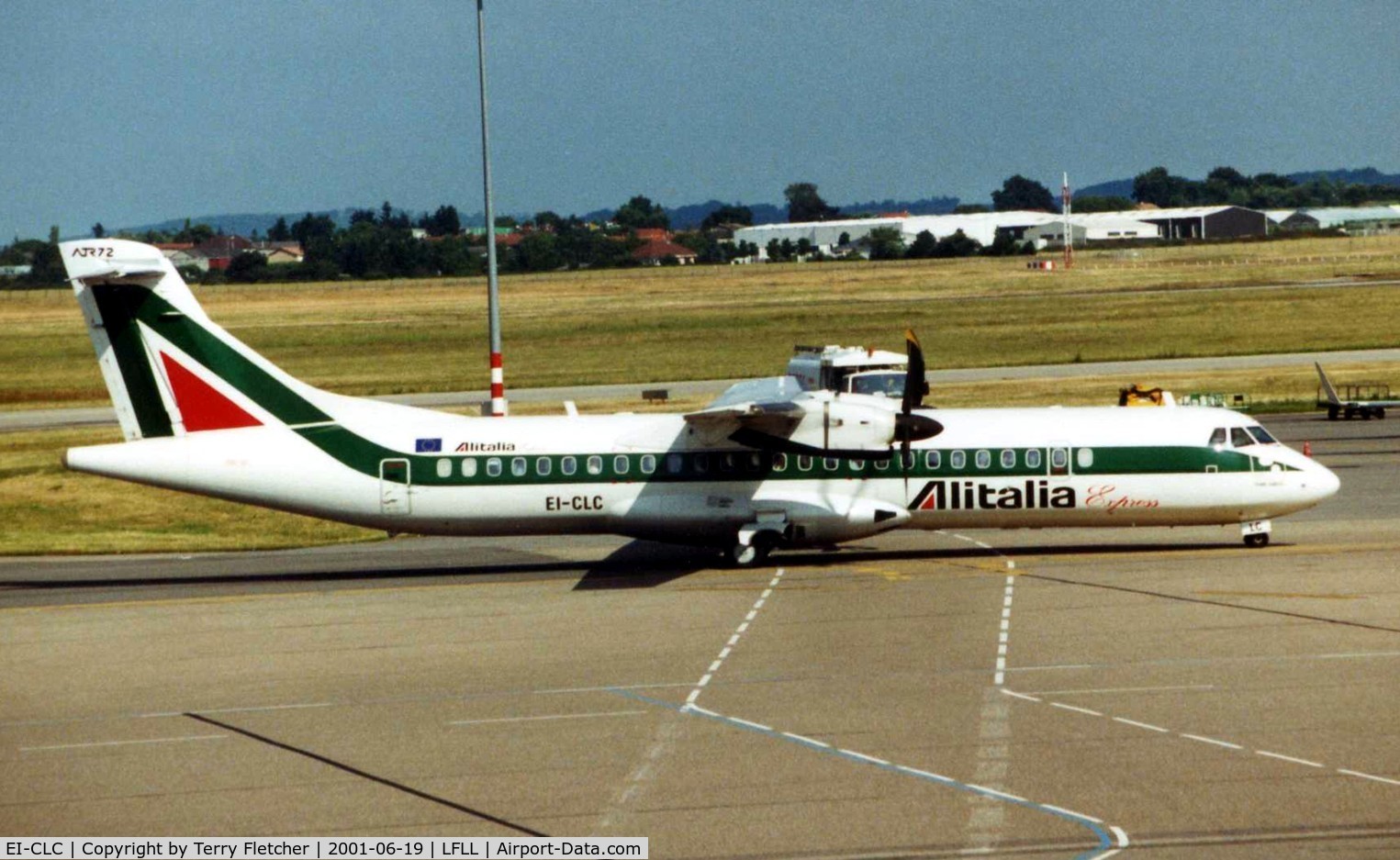 EI-CLC, 1994 ATR 72-212 C/N 428, Alitalia Express ATR72 taxies in at Lyon in 2001 - aircraft now registered I-ATRQ