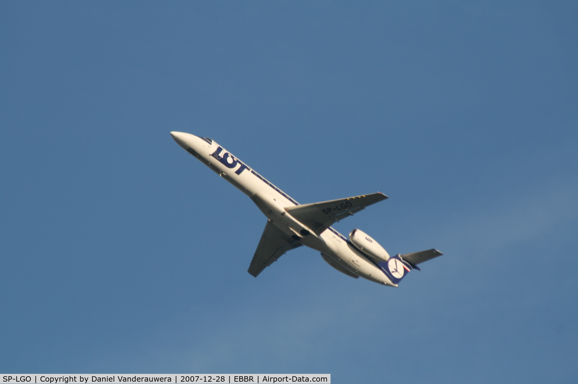 SP-LGO, 2002 Embraer EMB-145MP (ERJ-145MP) C/N 145560, taking off from rwy 25R