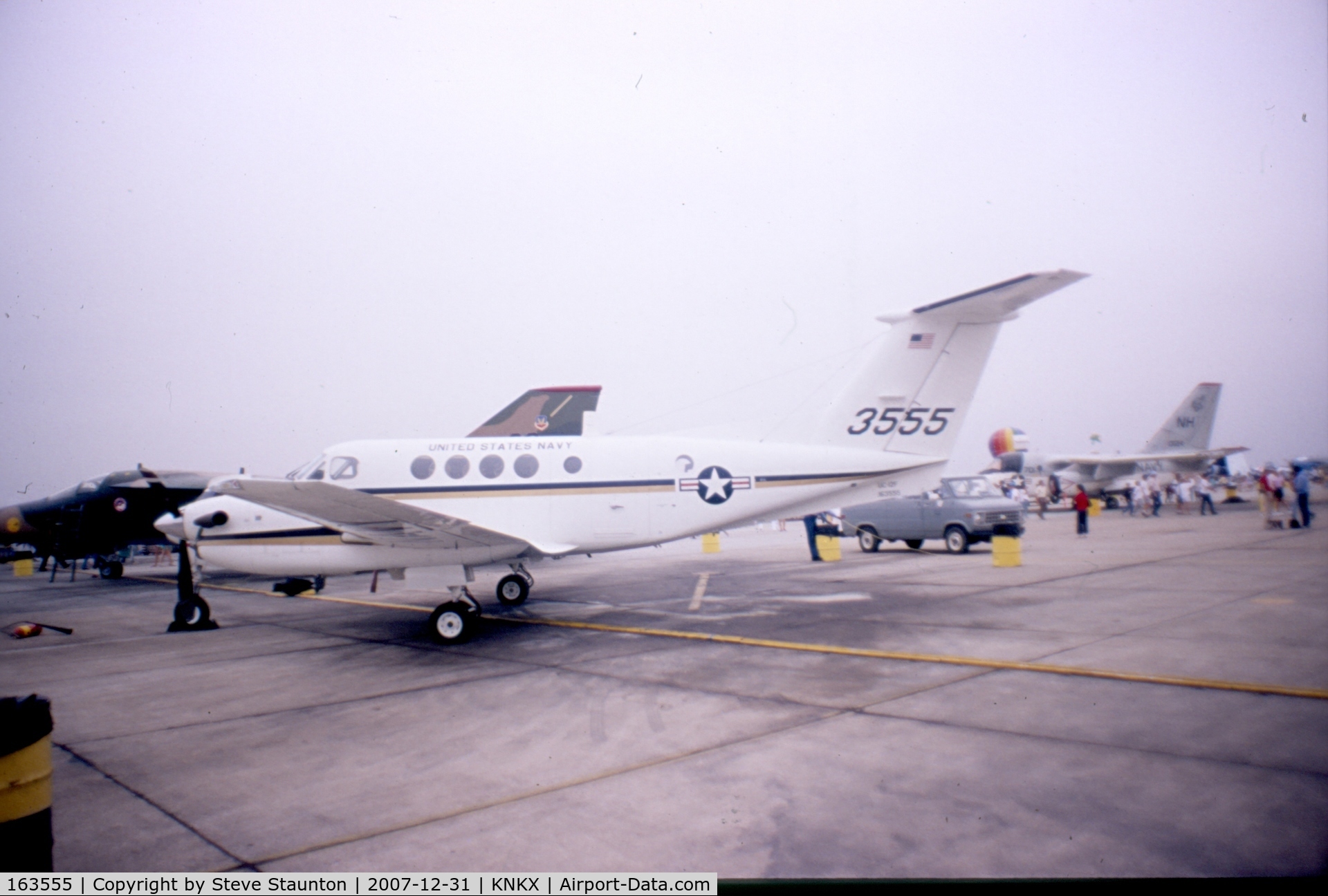 163555, Beech UC-12F Huron C/N BU-03, Taken at NAS Miramar Airshow in 1988 (scan of a slide)