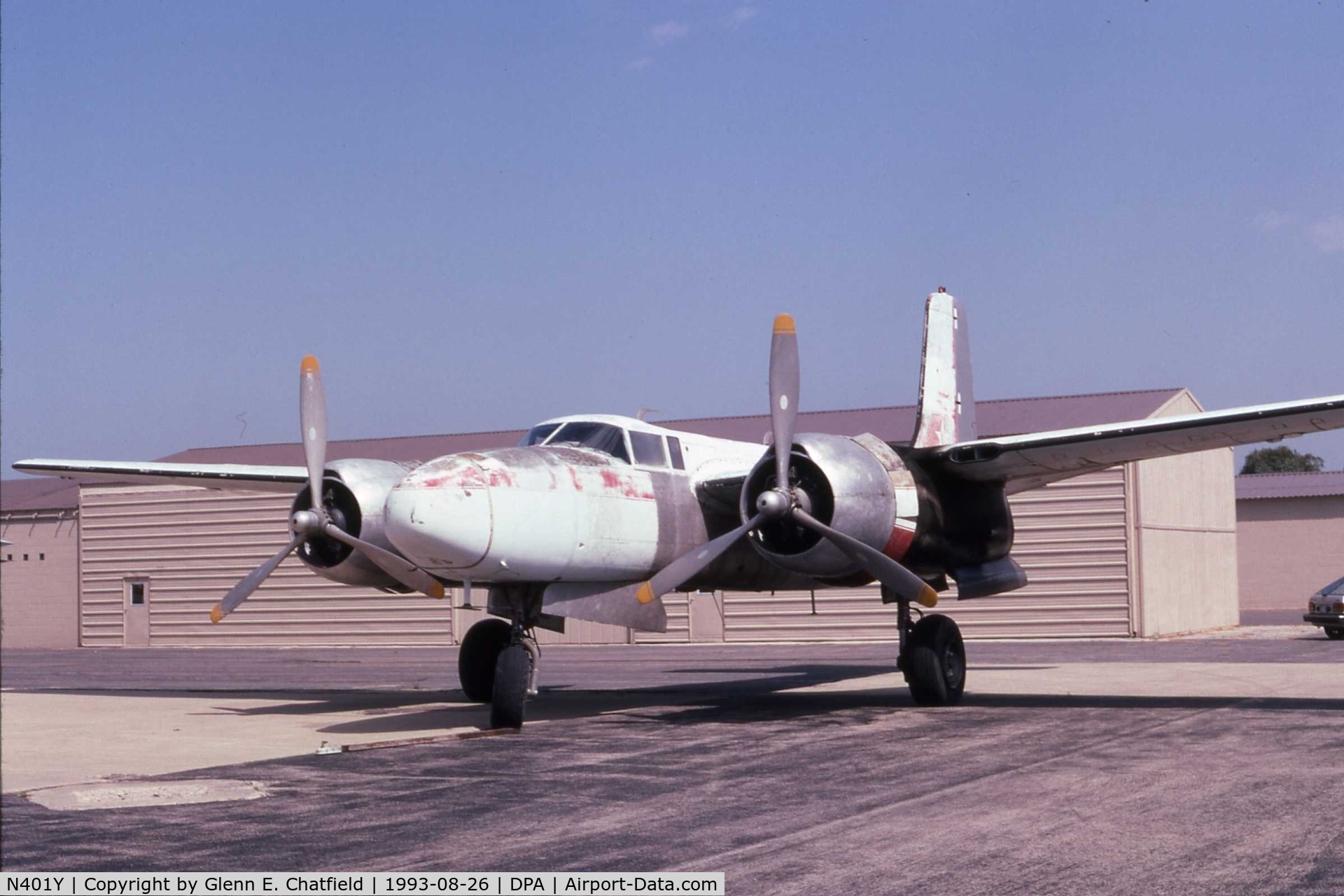 N401Y, 1944 Douglas A-26C Invader C/N 29605 (28605), A-26C 44-35326 just arrived for Air Classics Museum