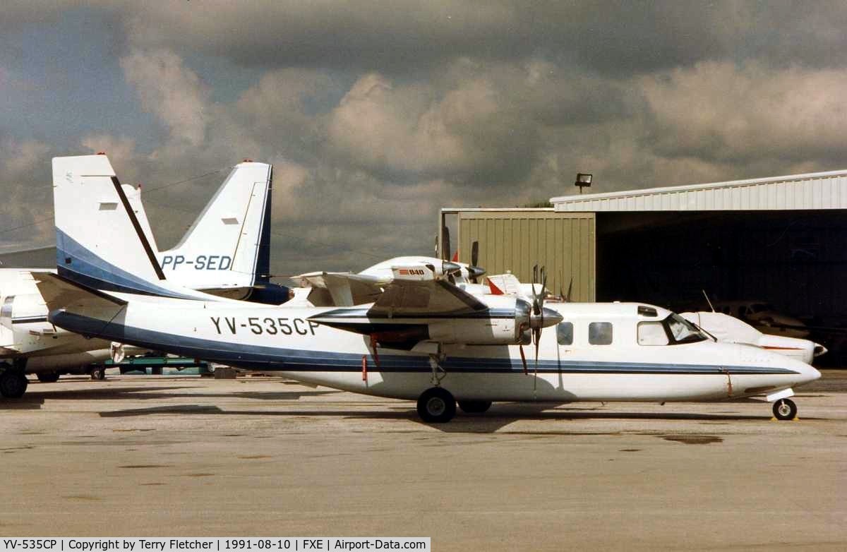 YV-535CP, Gulfstream 690C Turbo Commander Jetprop 840 C/N 11725, Venezualan registered Turbo Commander at FXE in 1991 just prior to its sale as N66RA - has subsequently found its way back into Venezuala as YV1835