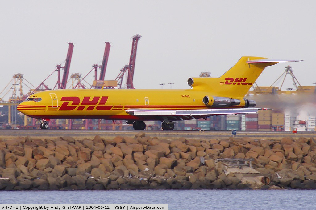 VH-DHE, 1980 Boeing 727-2J4F C/N 22080, DHL 727-200