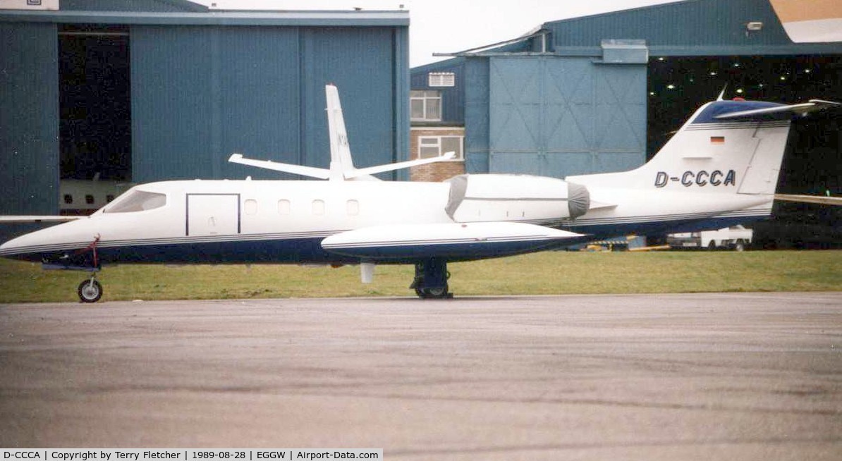 D-CCCA, 1978 Learjet 35A C/N 35A-160, Learjet 35A at Luton in 1989