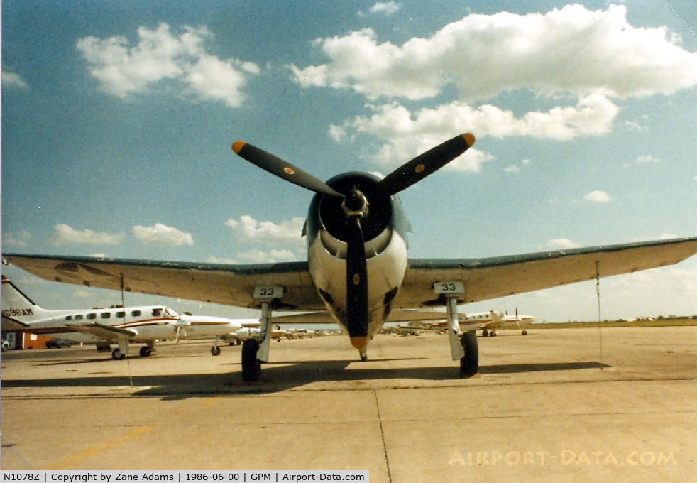N1078Z, 1963 Grumman F6F-5 Hellcat C/N 27354801-66, At Grand Prairie Municipal