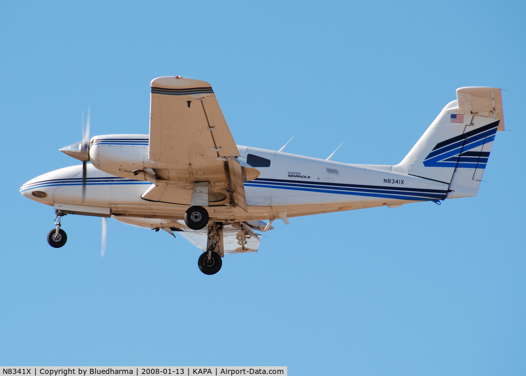 N8341X, Piper PA-44-180T Turbo Seminole C/N 44-8107043, Approach to 17L.