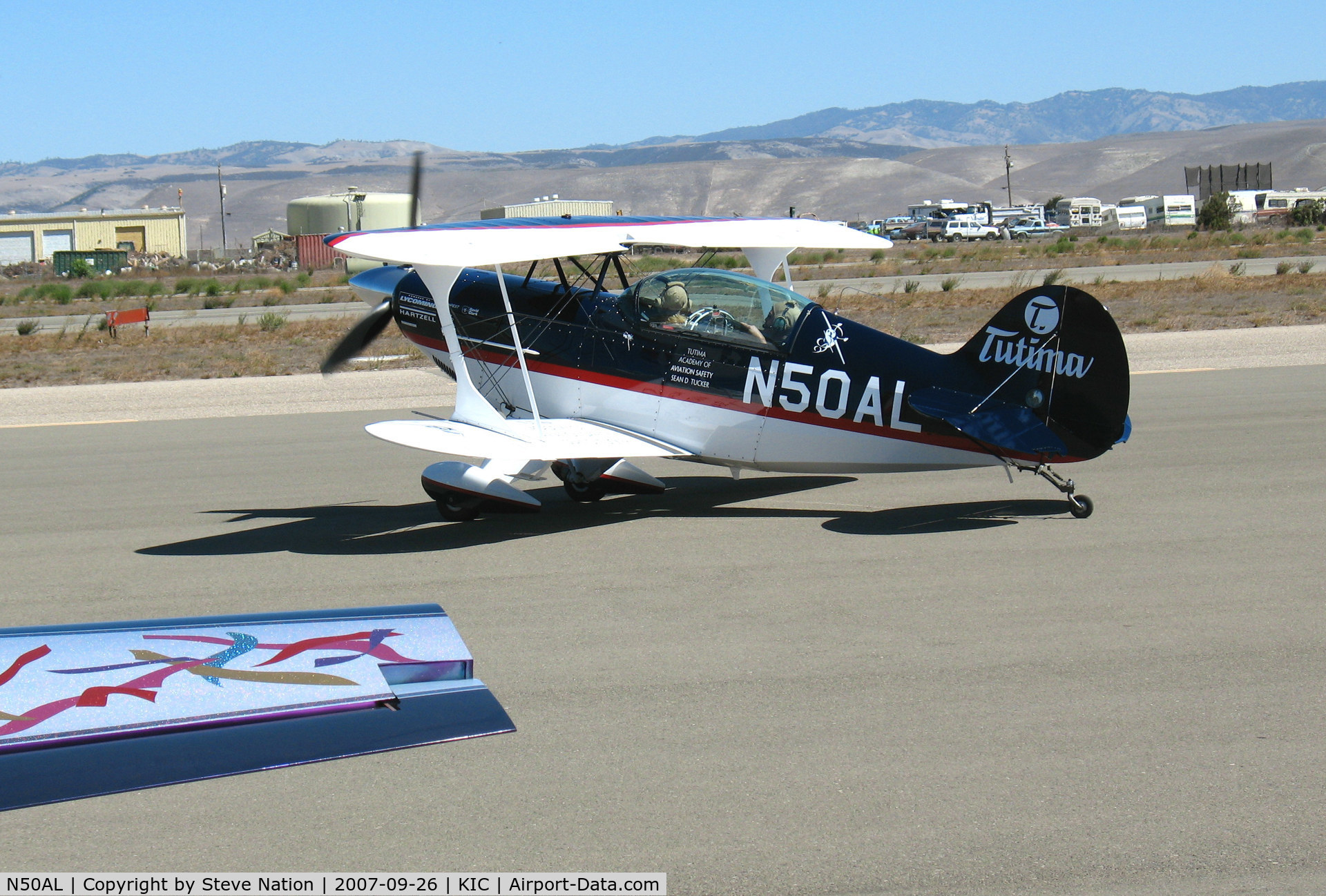 N50AL, Pitts S-2B Special C/N 5067, Tutima Pitts Aerobatics S-2B (new markings) @ Mesa Del Rey (King City) Municipal Airport, CA
