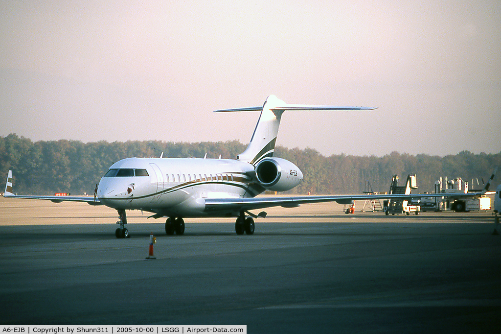 A6-EJB, 2001 Bombardier BD-700-1A10 Global Express C/N 9094, Parked at the General Aviation apron