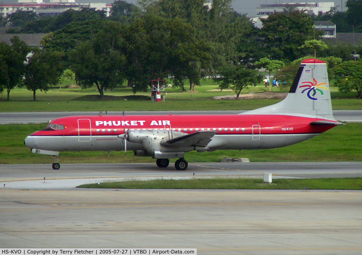 HS-KVO, 1969 NAMC YS-11A-513 C/N 2116, Wonderful to see a YS-11 in service with Phuket Air at Bangkok in 2005