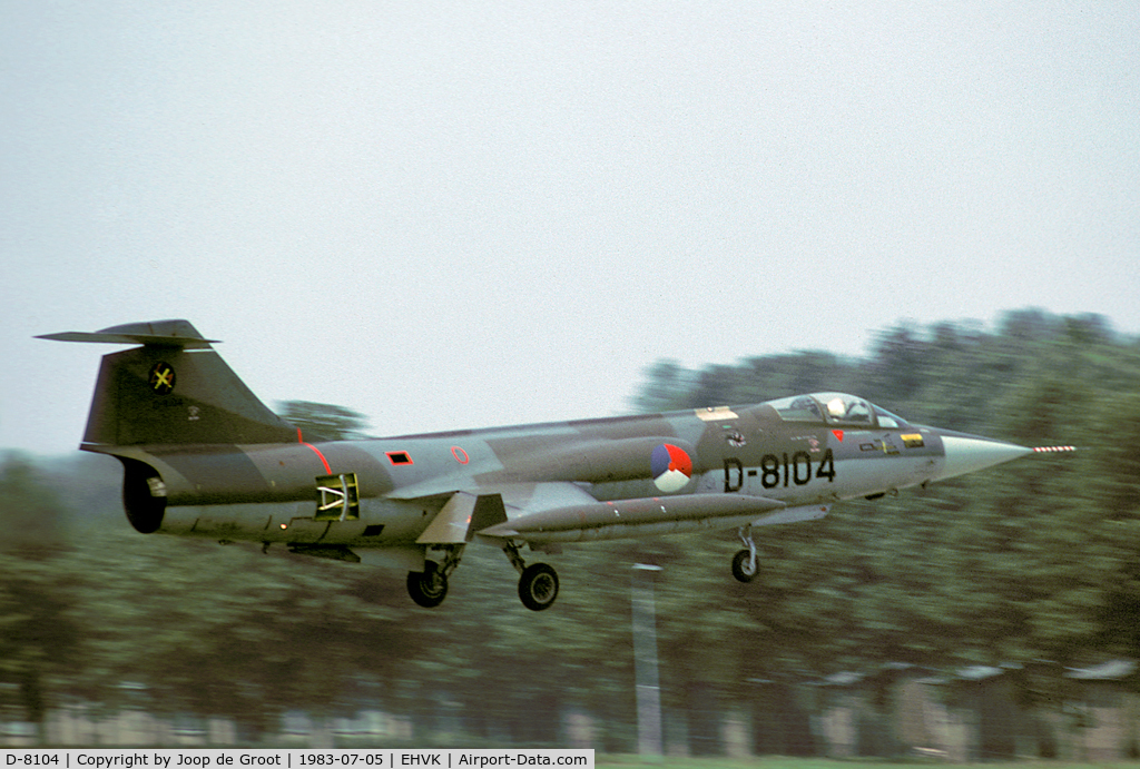 D-8104, Lockheed F-104G Starfighter C/N 683-8104, This Starfighter was w/o in 1984. One of the last losses of the Starfighter in Dutch service.
