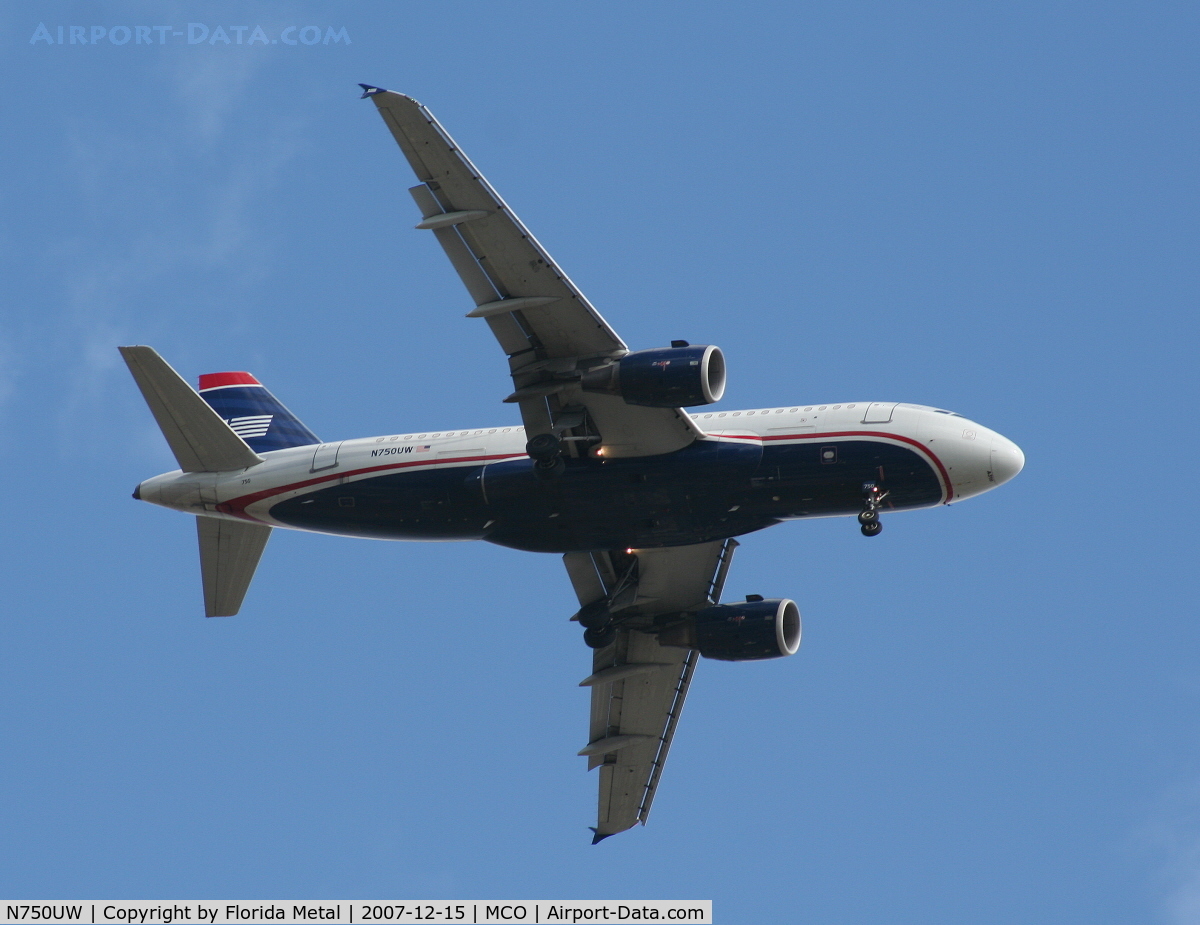 N750UW, 2000 Airbus A319-112 C/N 1315, US Airways