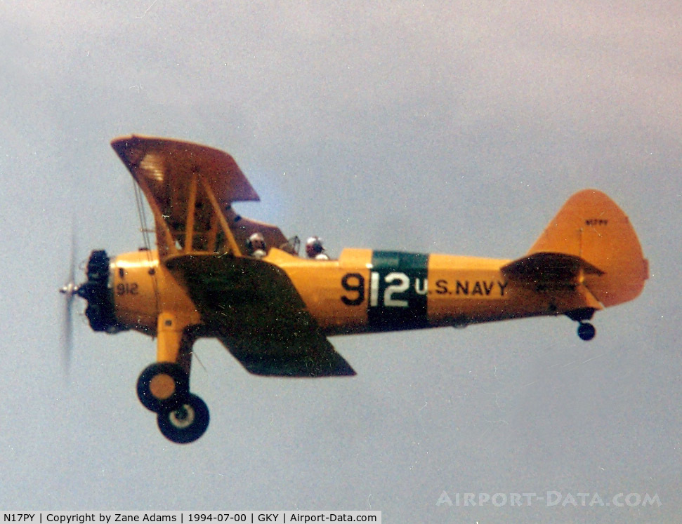 N17PY, 1942 Boeing A75N1 (PT17) C/N 75-5554, Stearman at Arlington - I had my first Stearman ride in this airplane!