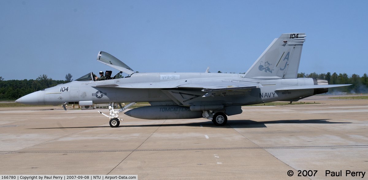 166780, Boeing F/A-18E Super Hornet C/N E126, One of the Tomcatter's participating birds.  Glad to see they kept the namesake intact