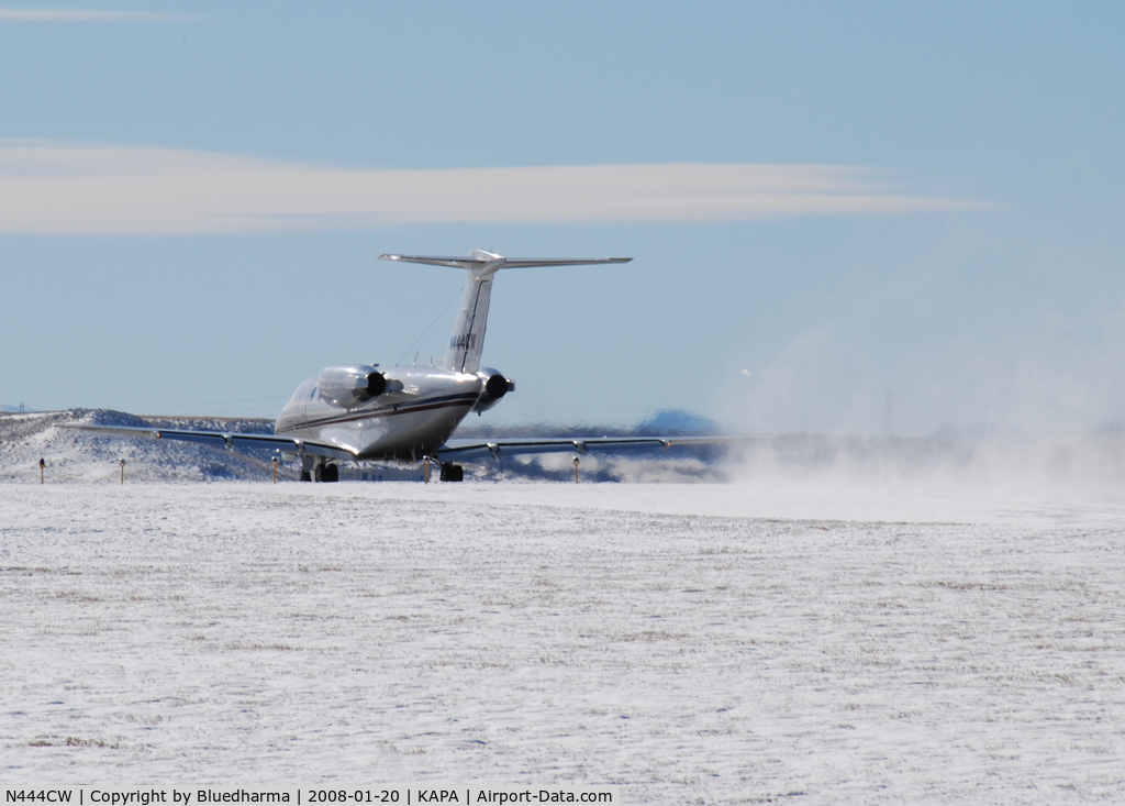N444CW, 1984 Cessna 650 Citation III C/N 650-0064, Takeoff and blowing some snow on 17L.