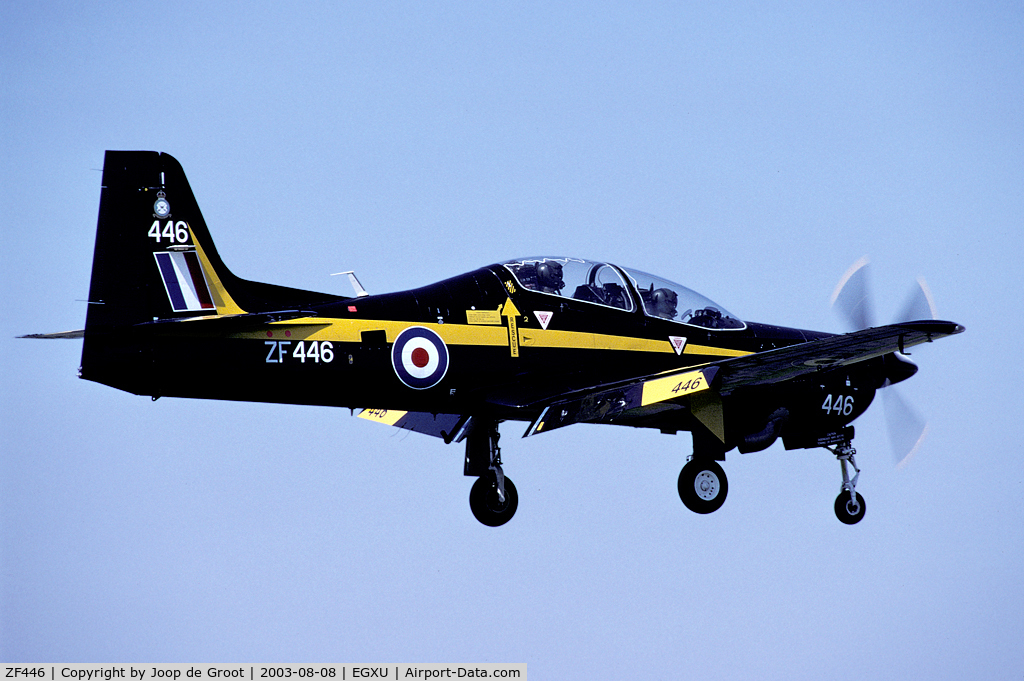 ZF446, 1992 Short S-312 Tucano T1 C/N S139/T110, Landing at its home base.