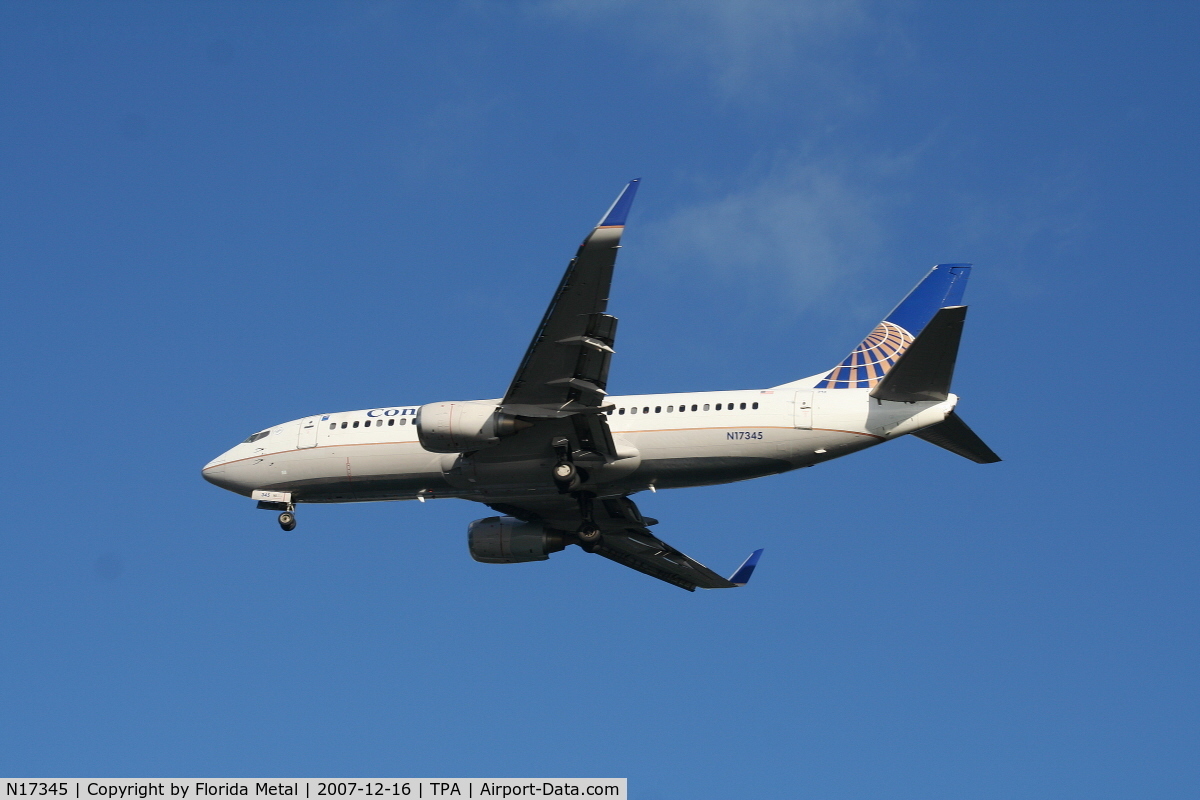 N17345, 1987 Boeing 737-3TO C/N 23583, Continental