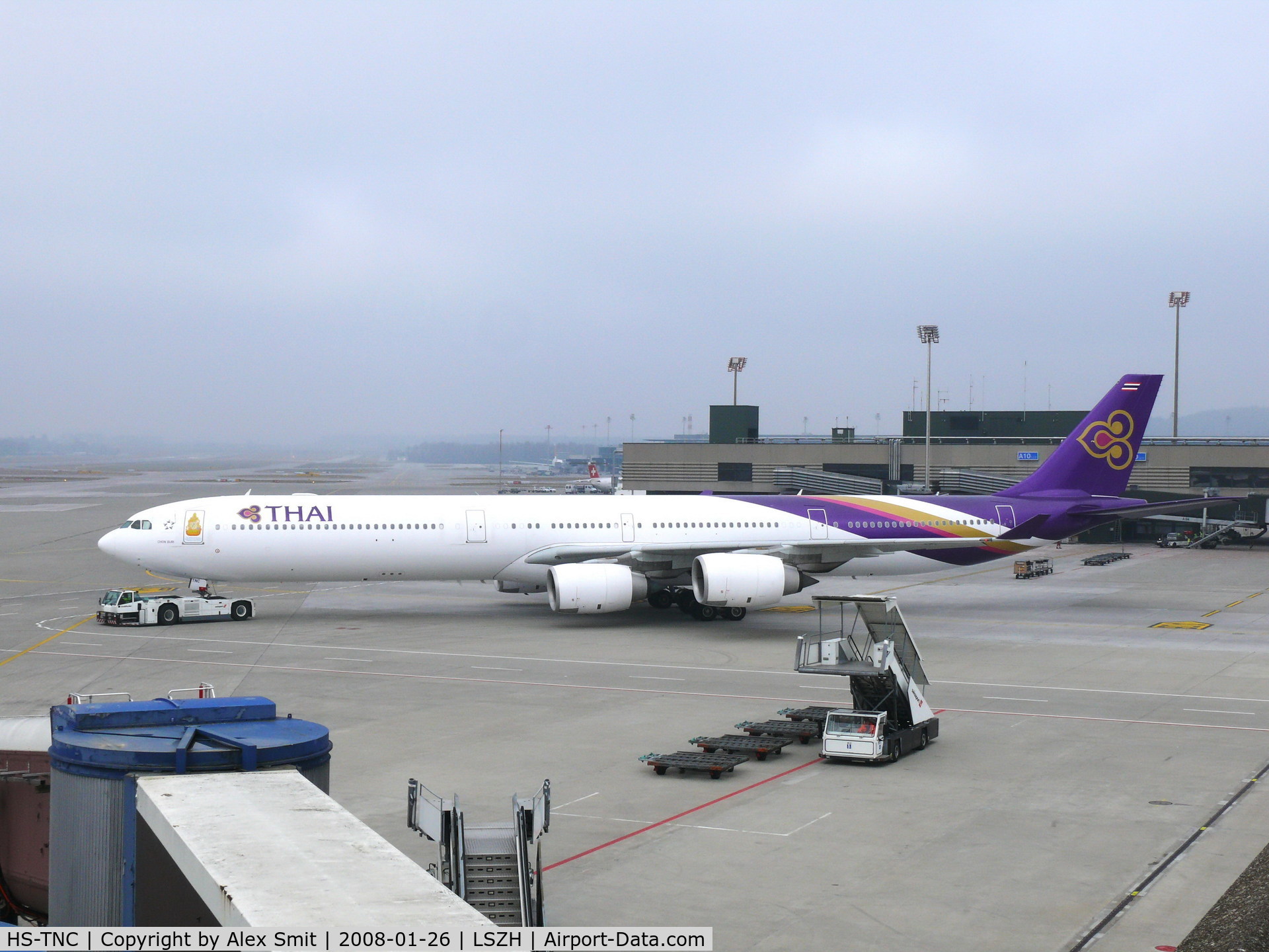 HS-TNC, 2005 Airbus A340-642 C/N 689, Pushed back