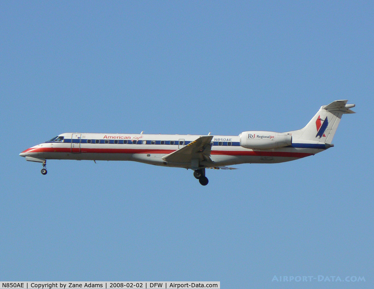 N850AE, 2003 Embraer ERJ-140LR (EMB-135KL) C/N 145722, American Eagle at DFW