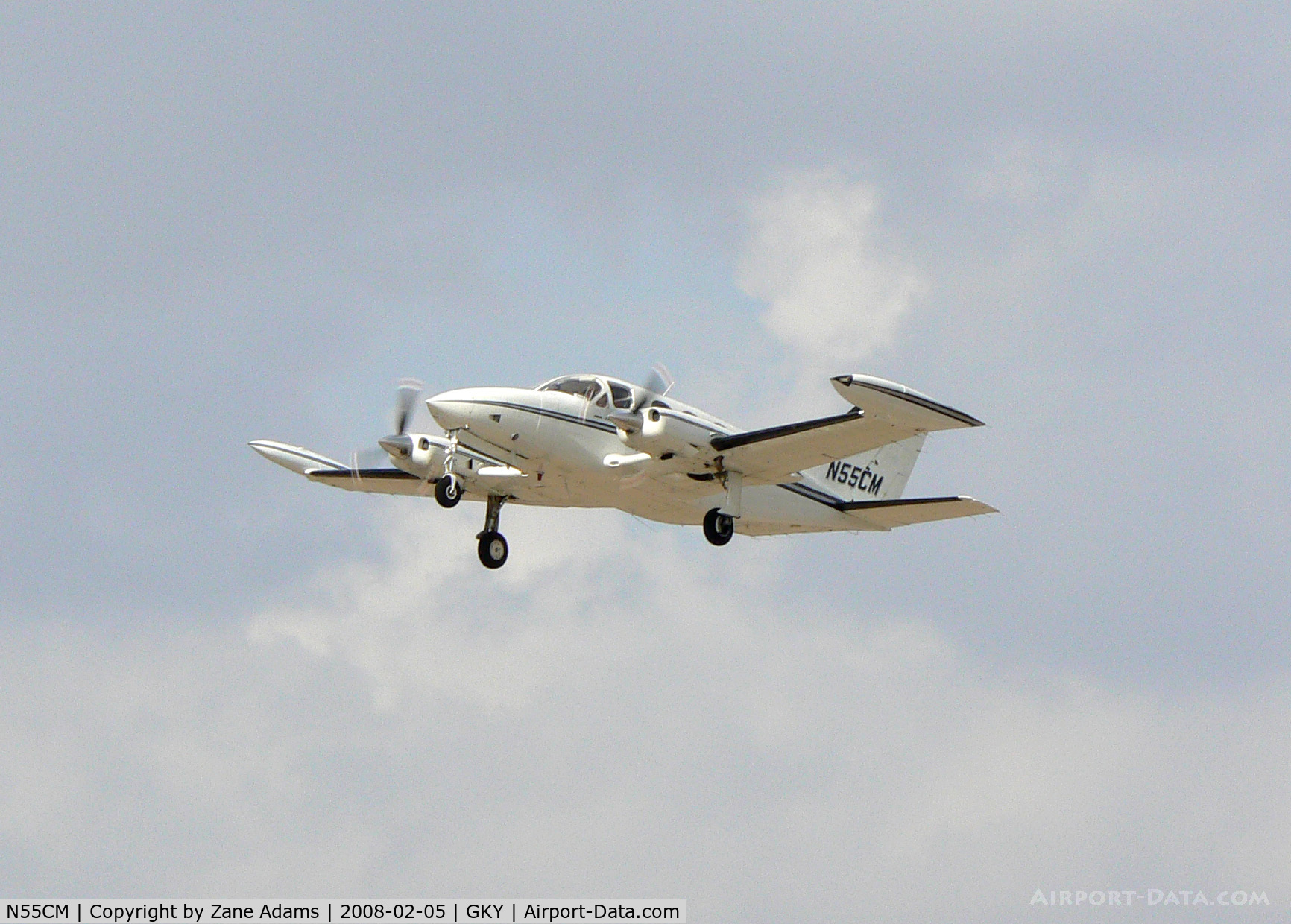 N55CM, 1973 Cessna 414 Chancellor C/N 4140423, Takeoff from Arlington Municipal