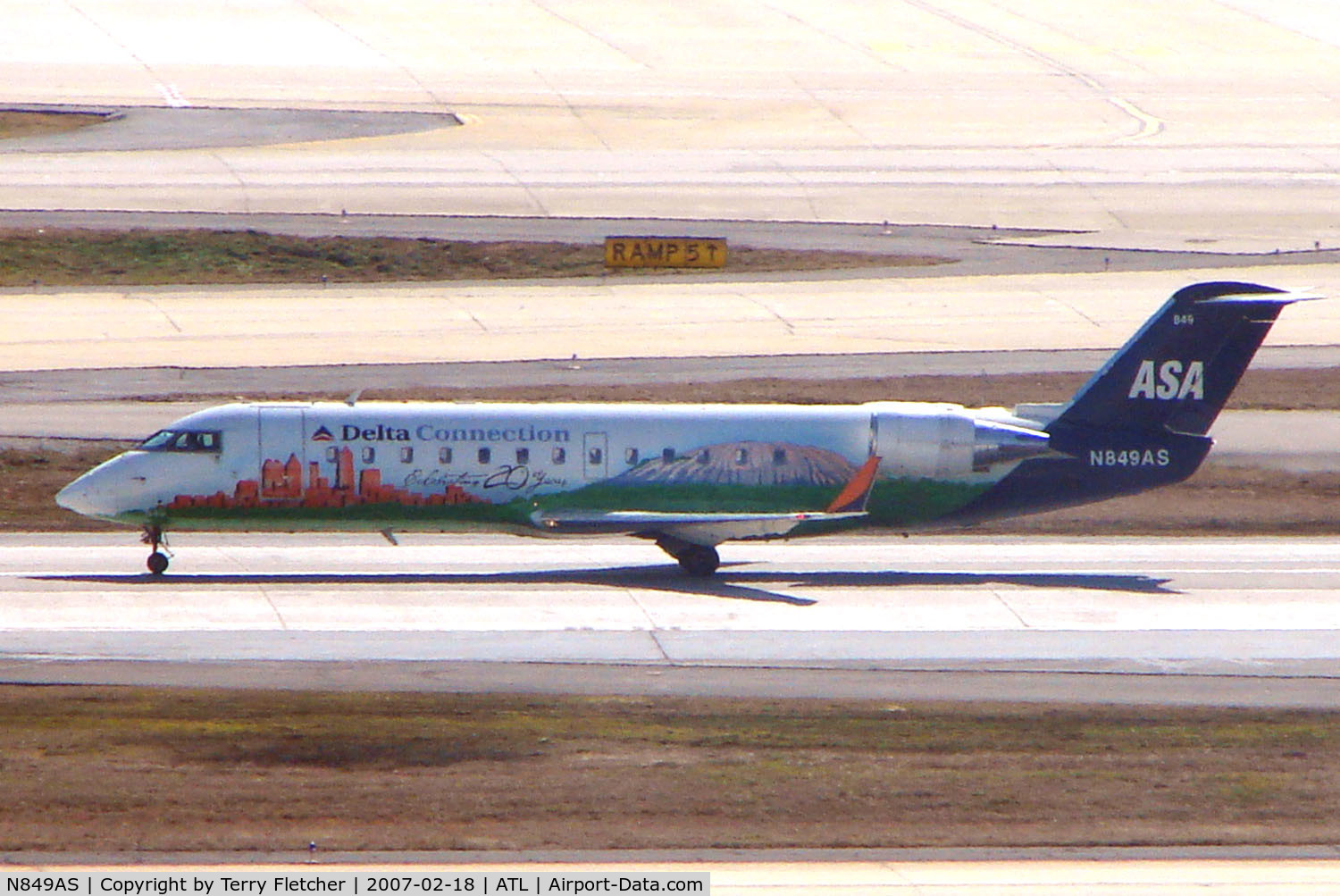N849AS, 1999 Bombardier CRJ-200ER (CL-600-2B19) C/N 7347, Delta Connection's logo jet