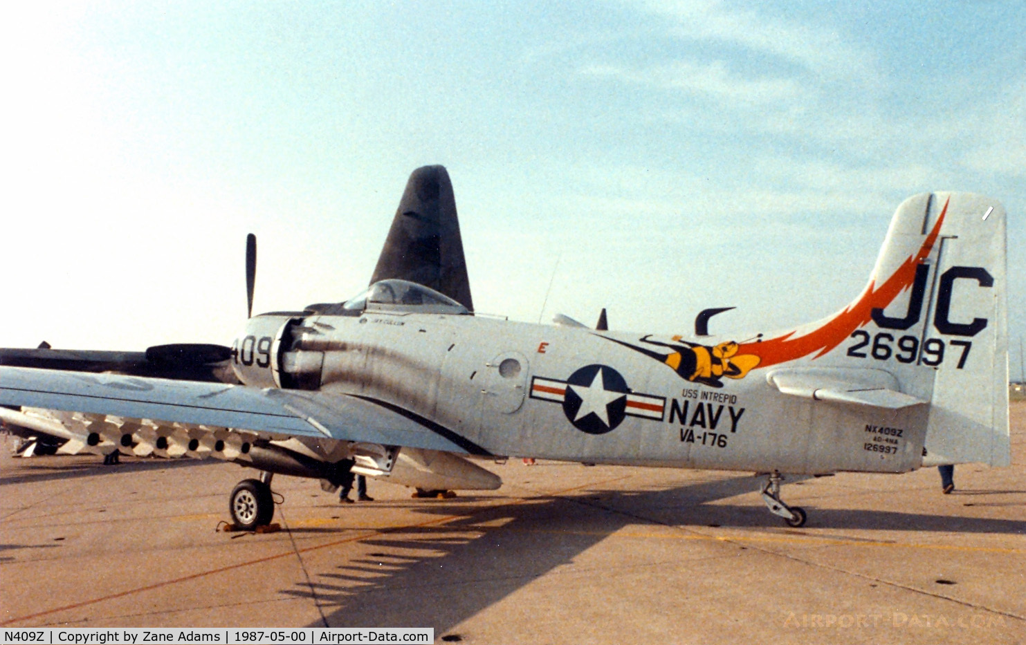 N409Z, Douglas AD-4N Skyraider C/N 7797, At the former Dallas Naval Air Station