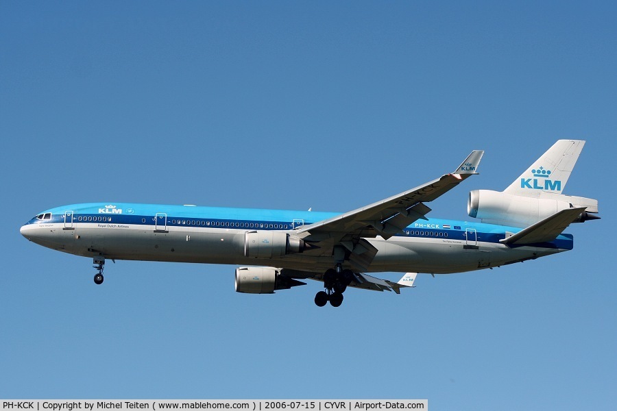 PH-KCK, 1997 McDonnell Douglas MD-11 C/N 48564, KLM flight arriving from Amsterdam