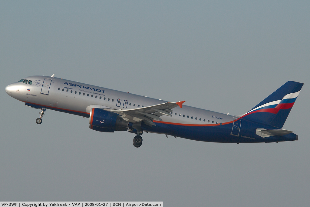VP-BWF, 2003 Airbus A320-214 C/N 2144, Aeroflot Airbus 320