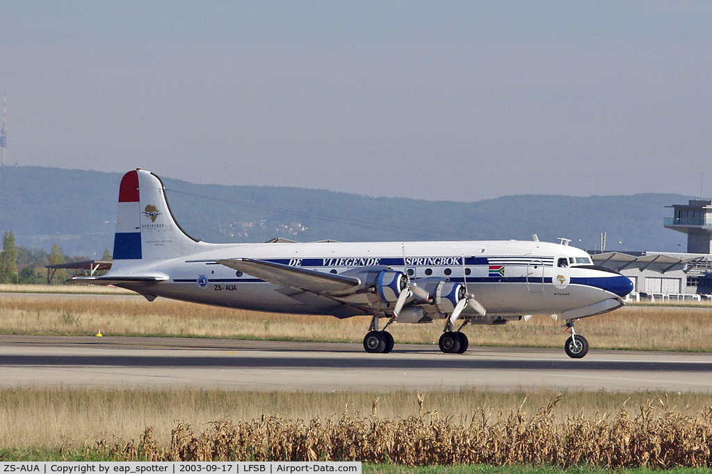 ZS-AUA, 1946 Douglas DC-4-1009 Skymaster C/N 42934, lining up rwy 16 intersection 