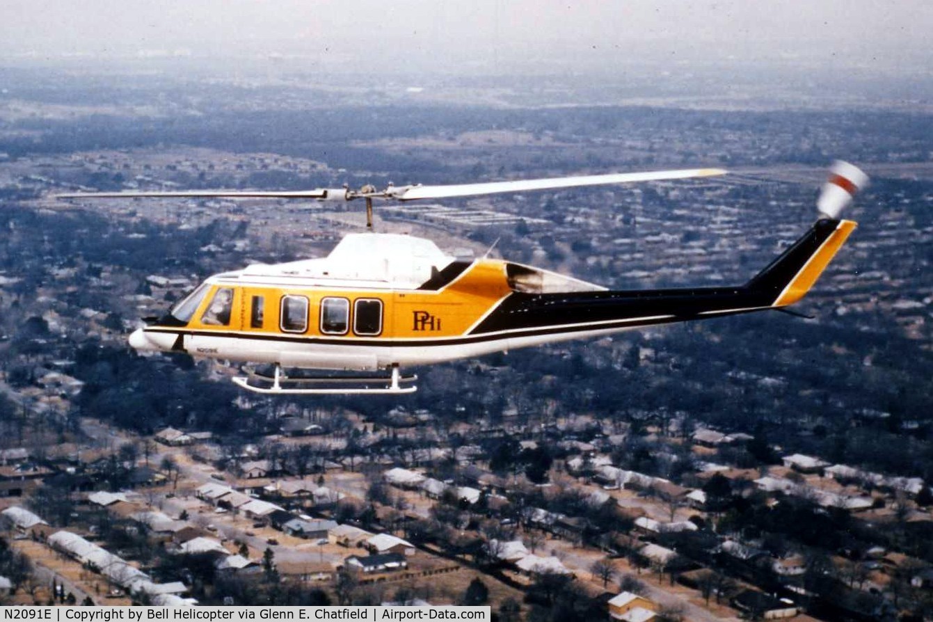 N2091E, 1982 Bell 214ST C/N 28103, Bell-supplied photo for my aircraft recognition course developed for the FAA.  Ex- N2091E Bell 214ST