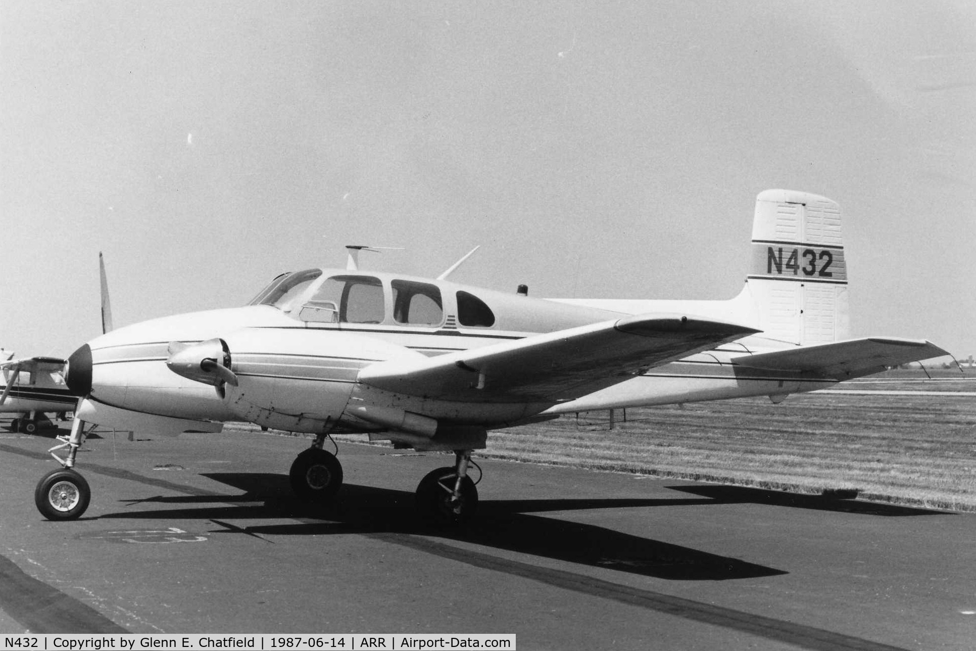 N432, 1955 Beech C-50 Twin Bonanza C/N CH-160, Photo taken for aircraft recognition training.