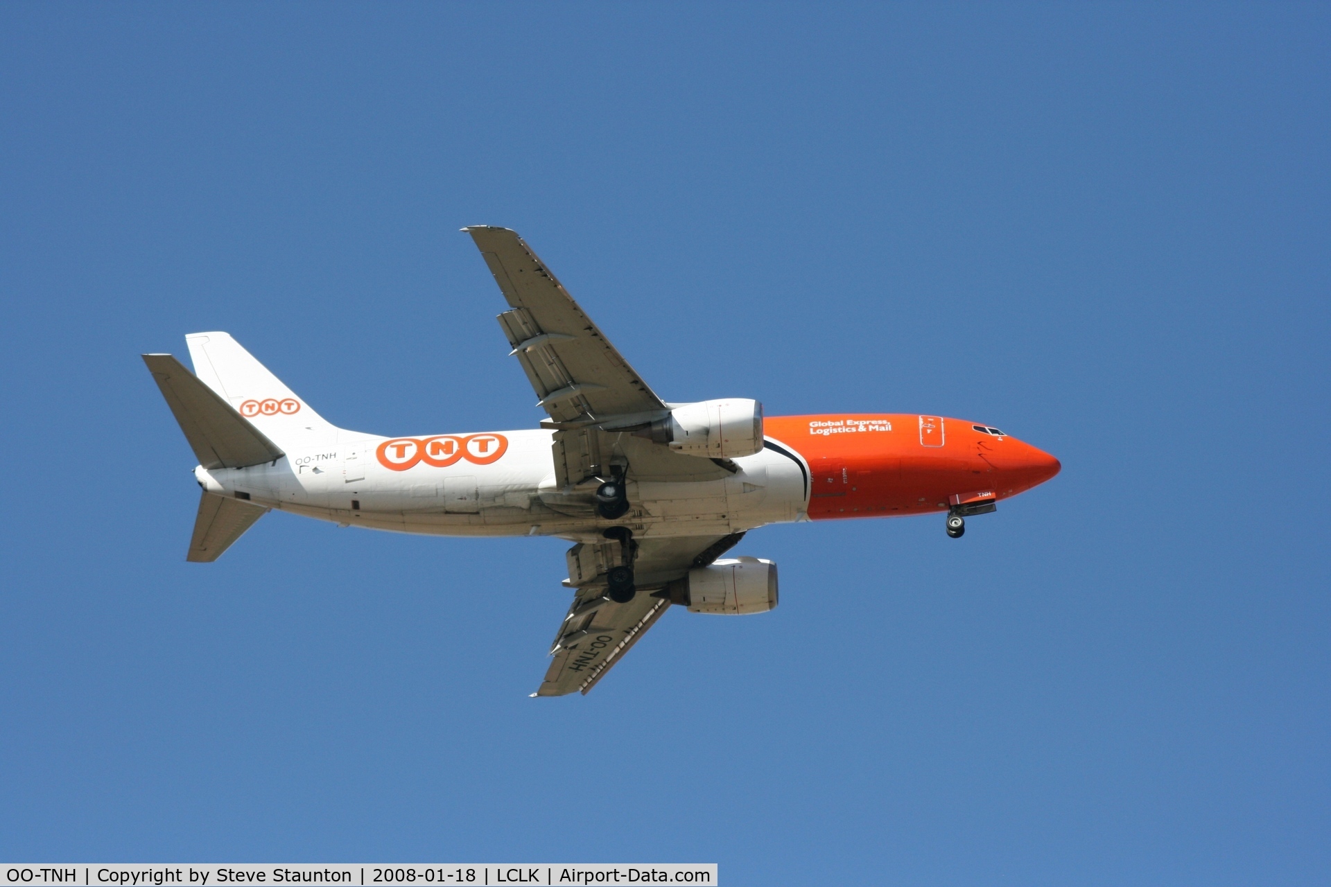 OO-TNH, 1988 Boeing 737-301F C/N 23930/1539, Taken in the Larnaca area 18th January 2008