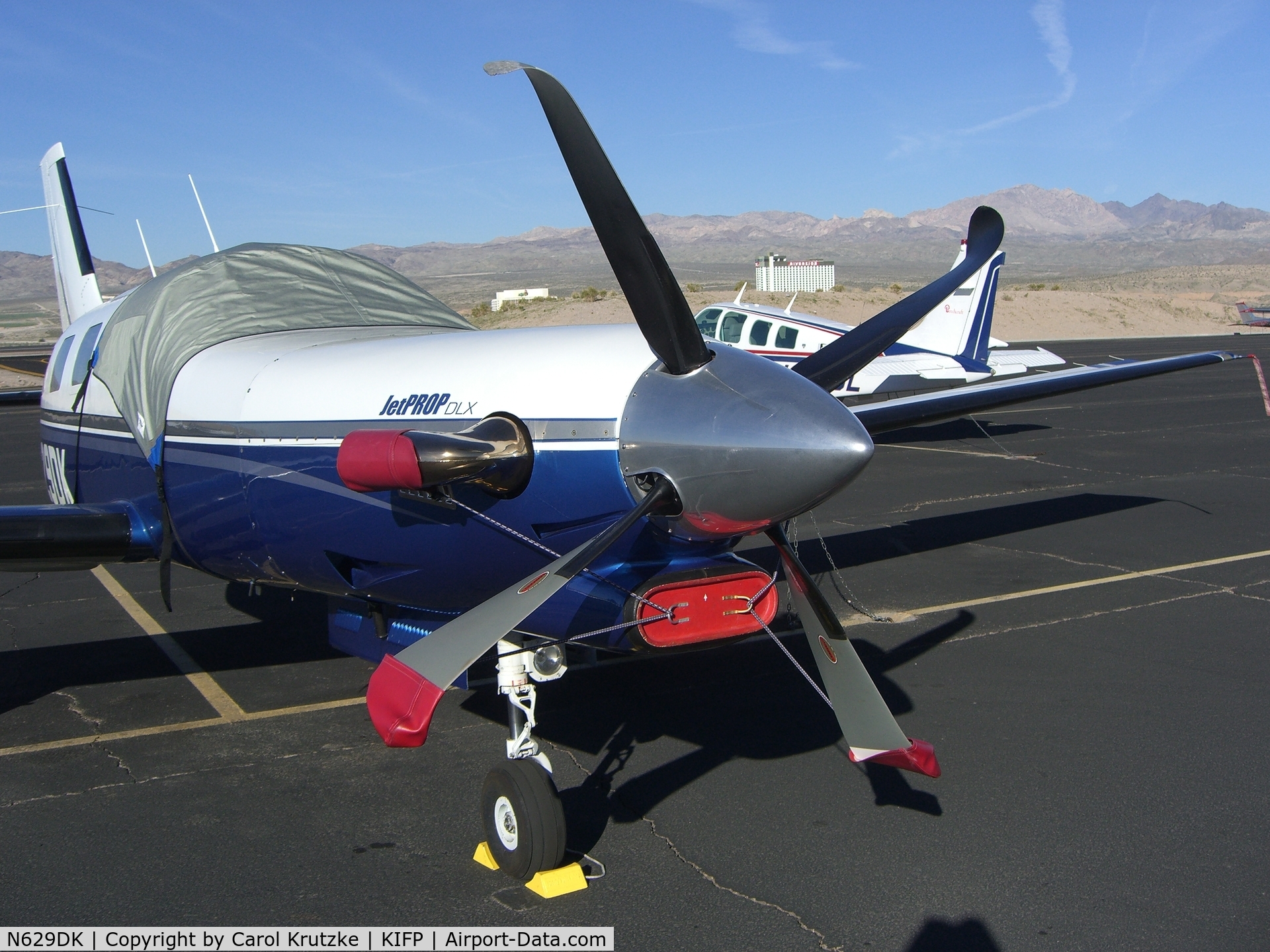 N629DK, 1998 Piper PA-46-350P Malibu Mirage C/N 4636158, 629DK after prop strike Laughlin, NV
