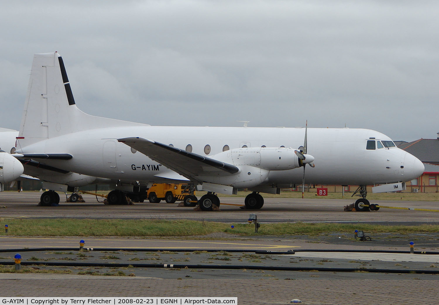 G-AYIM, 1970 Hawker Siddeley HS.748 Series 2A C/N 1687, HS748 still stored at Blackpool in Feb 2008