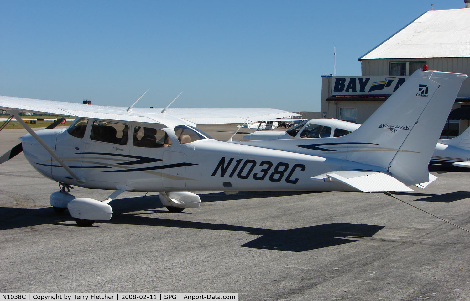 N1038C, 2007 Cessna 172S C/N 172S10600, part of the GA scene at Albert Whitted airport in St.Petersburg , Florida