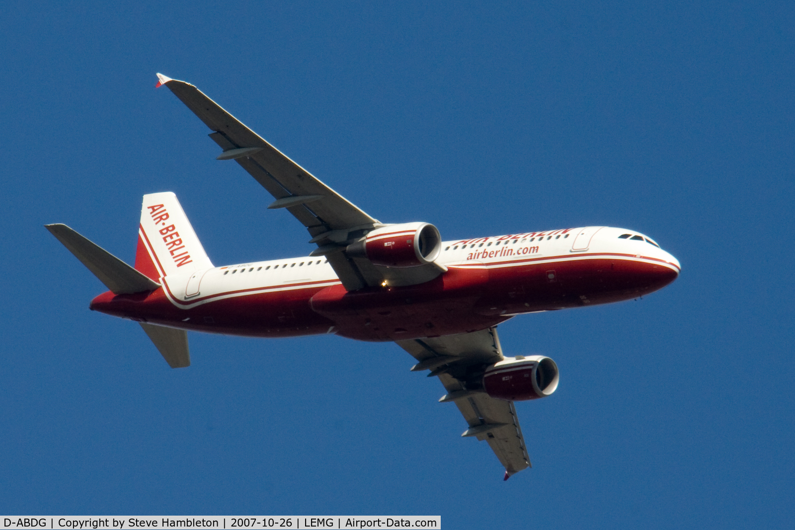 D-ABDG, 1999 Airbus A320-214 C/N 2835, 11 miles out from Malaga, Pablo Picasso Airport