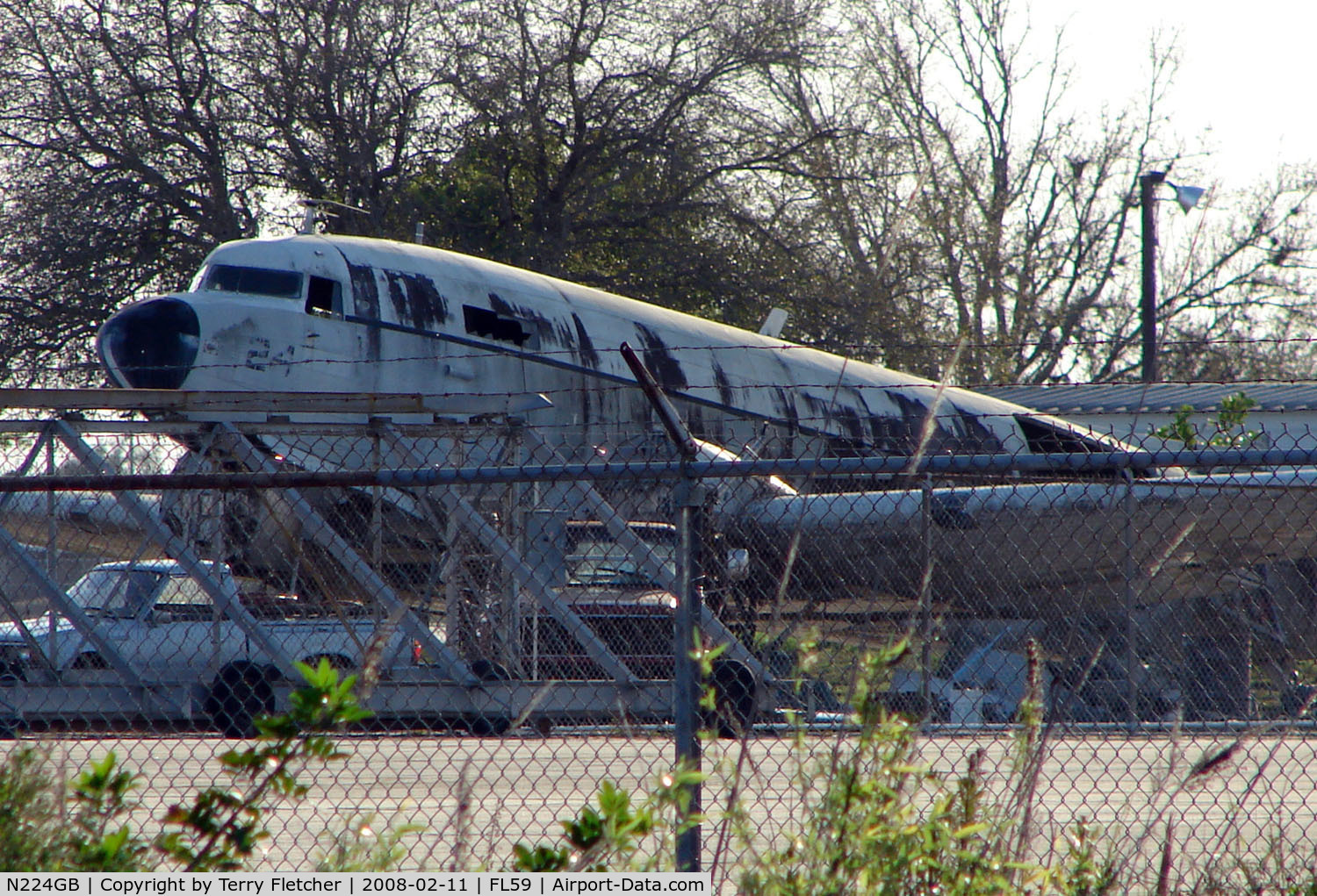 N224GB, 1944 Douglas DC3C 1830-94 C/N 12261, Now looking the worse for wear and used as a source of Spares