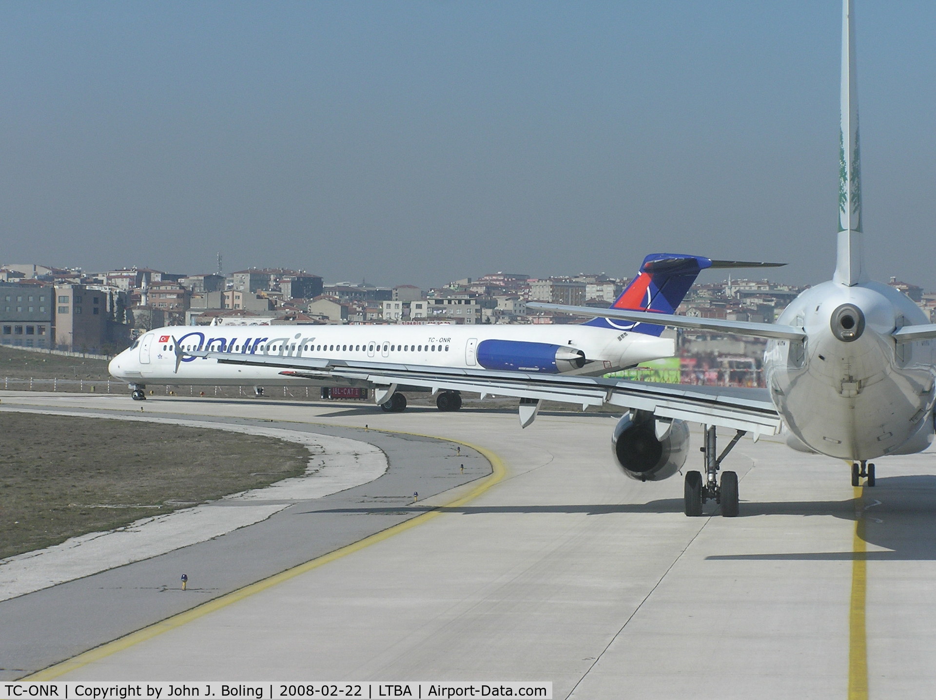 TC-ONR, 1997 McDonnell Douglas MD-88 C/N 53550, Onur Air MD-88 holding short at Istanbul