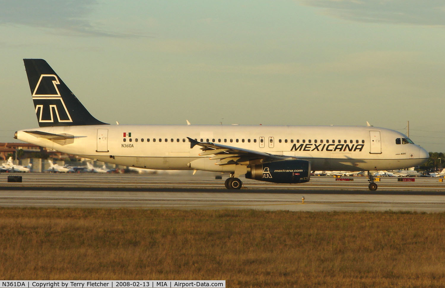 N361DA, 1992 Airbus A320-231 C/N 361, Mexicana A320 had previously operated in Turkey and Holland - seen here at Miami in Feb 2008