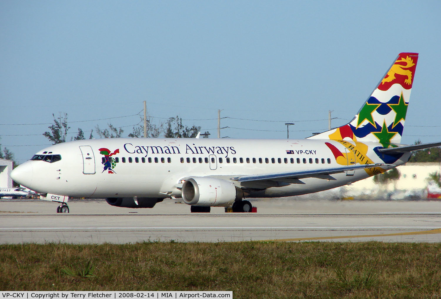 VP-CKY, 1992 Boeing 737-3Q8 C/N 26282, This colouful B737 previously operated in Australia and Polynesia