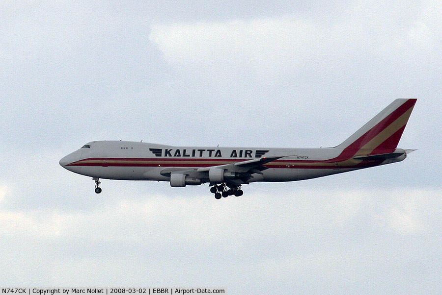 N747CK, 1979 Boeing 747-221F C/N 21743, Landing at Brussels Airport