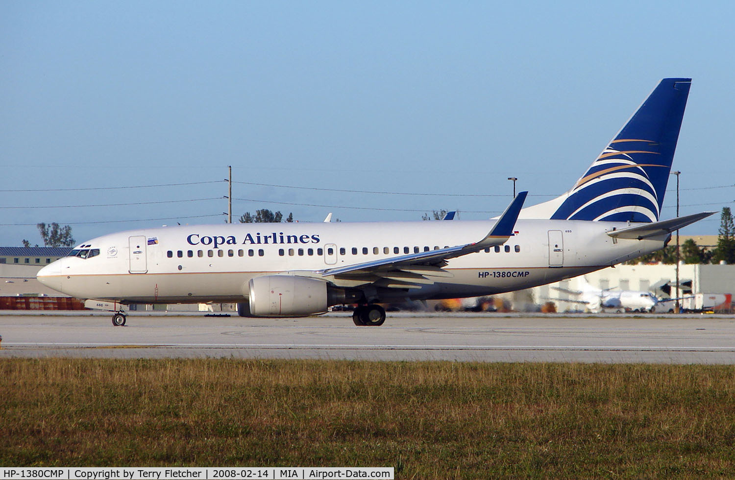 HP-1380CMP, 2002 Boeing 737-7V3 C/N 30464, Copa B737 about to depart Miami