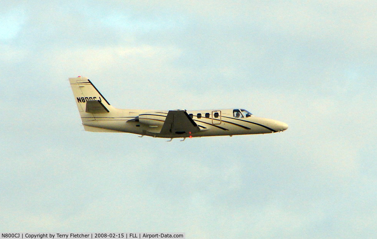 N800CJ, 1976 Cessna 500 Citation C/N 500-0330, Citation 500 climbs out of Ft.Lauderdale Int in Feb 2008