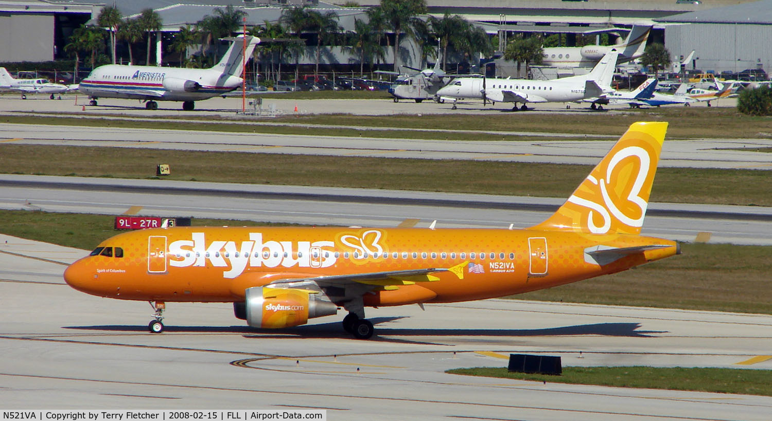 N521VA, 2006 Airbus A319-112 C/N 2773, Skybus is now operating one of the A319 that was ordered by Virgin America