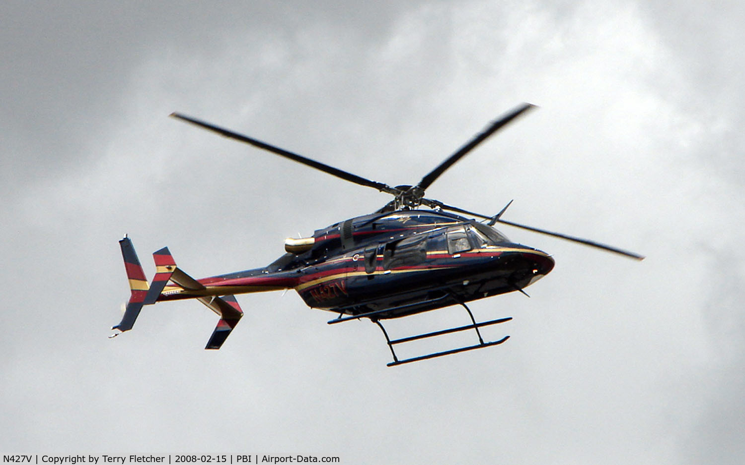 N427V, Bell 427 C/N 56063, Bell 427 departs from West Palm Beach
