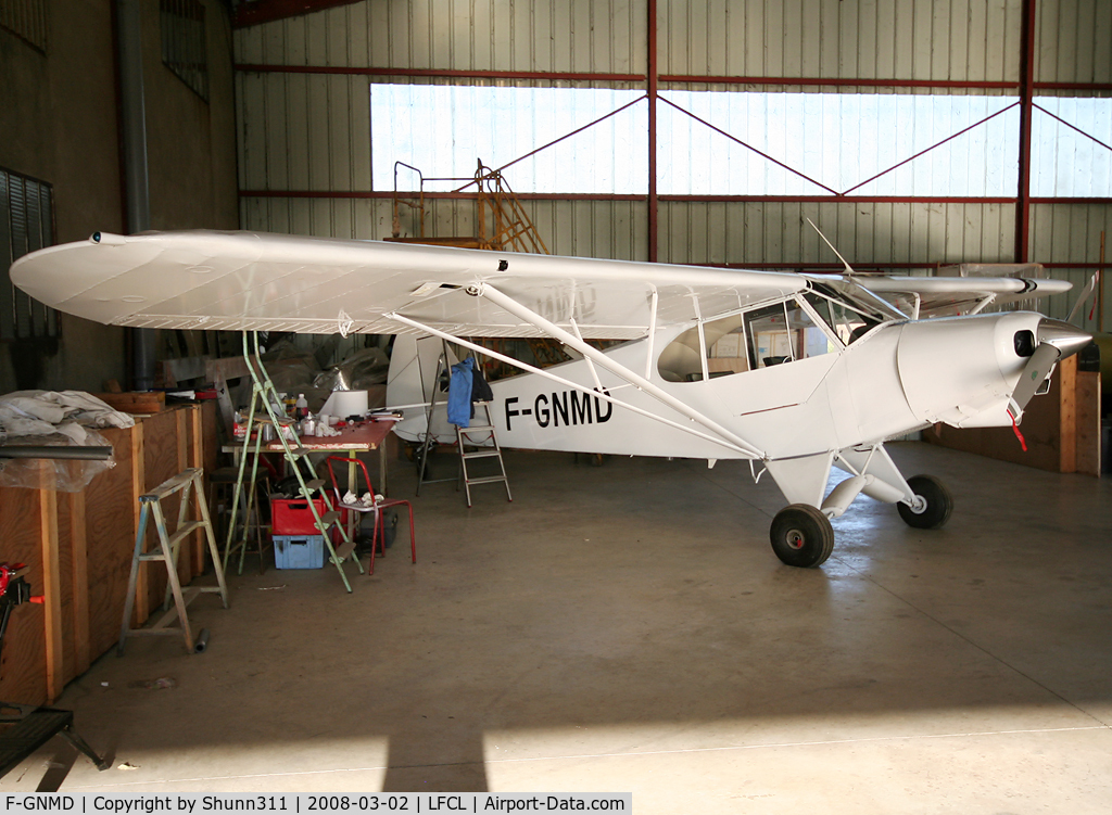 F-GNMD, 1982 Piper PA-18-150 Super Cub C/N 18-8209009, Inside a maintenance / restoration hangard @ LFCL