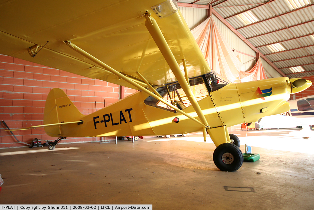 F-PLAT, Berge BG-180 C/N 1, Parked inside a hangard @ LFCL
